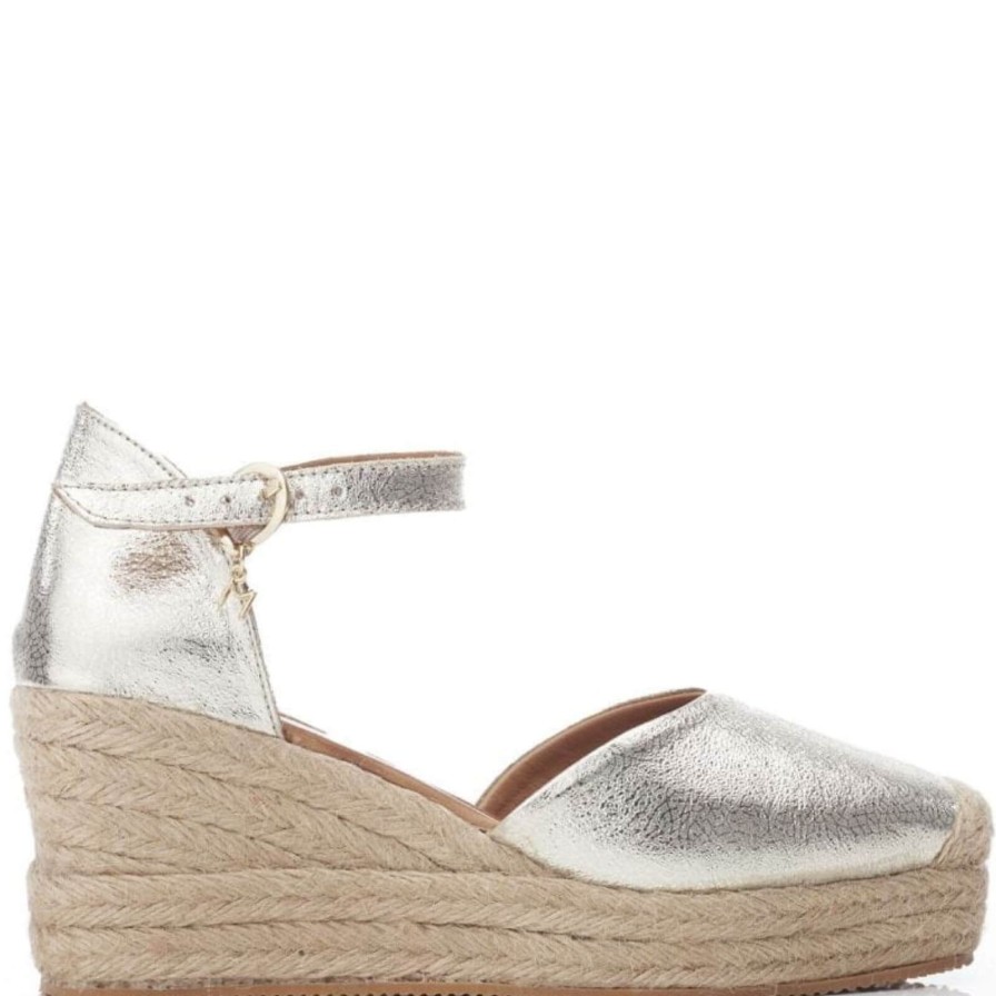 Moda In Pelle Moda In Pelle Galiana Champagne Leather Wedge Shoes Hot