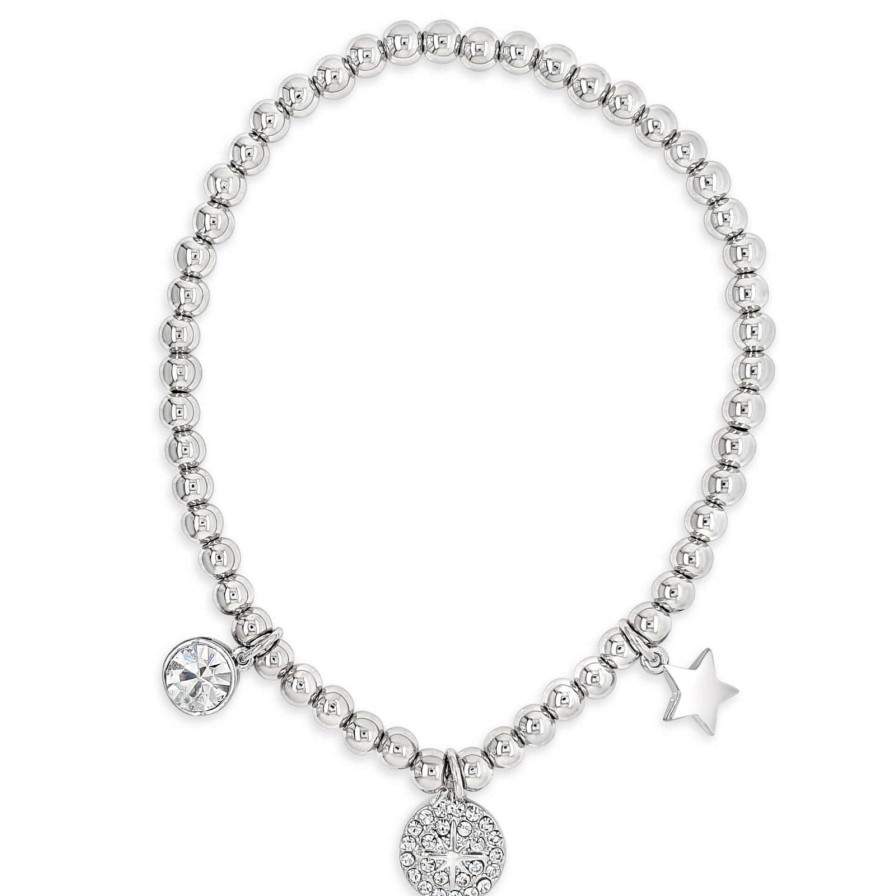 Absolute Absolute Silver Star Bead Bracelet Online