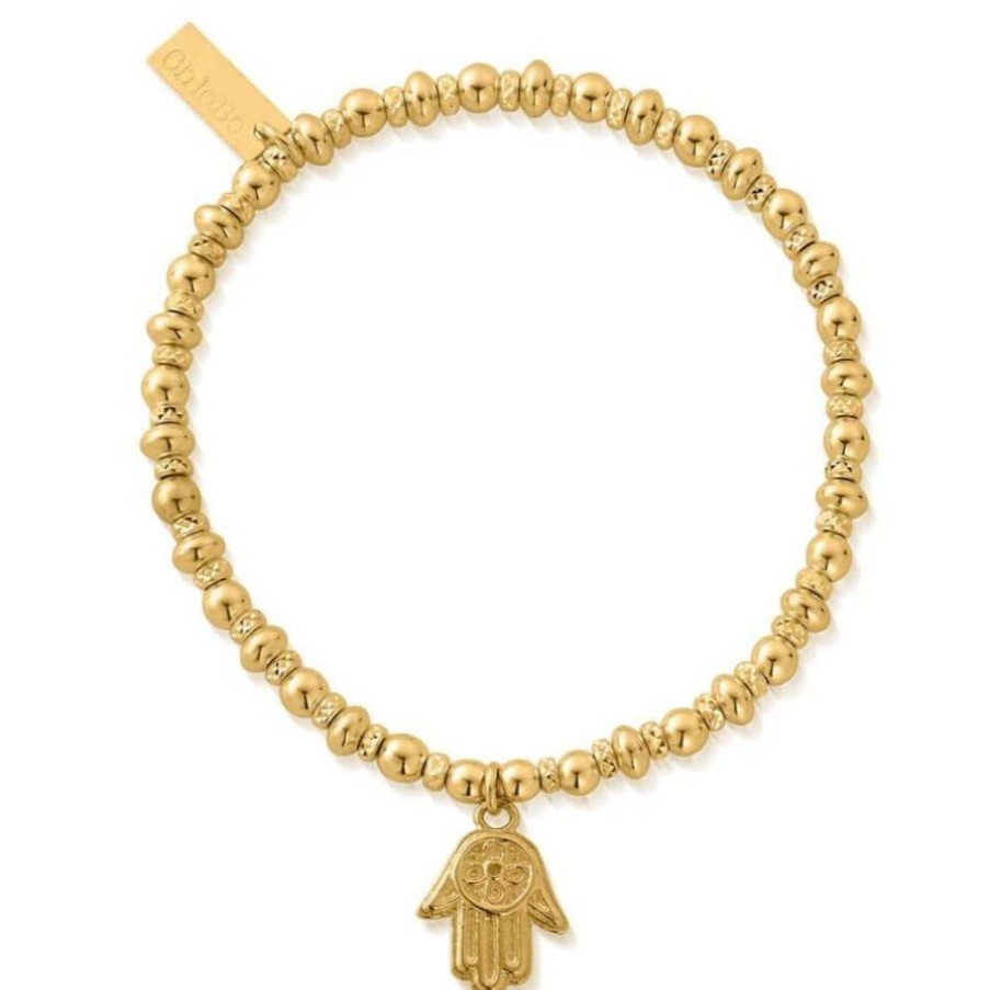 ChloBo Chlobo Didi Sparkle Hamsa Hand Bracelet - Gold Wholesale