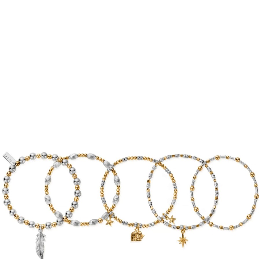 ChloBo Chlobo Lucky 5 Bracelet Set - Two Tone Hot