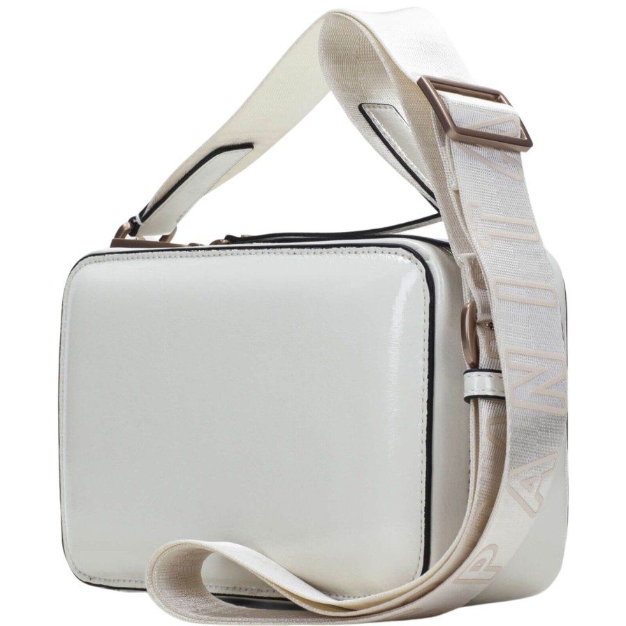 Hispanitas Hispanitas Black & White Smooth Leather Crossbody Camera Bag Clearance