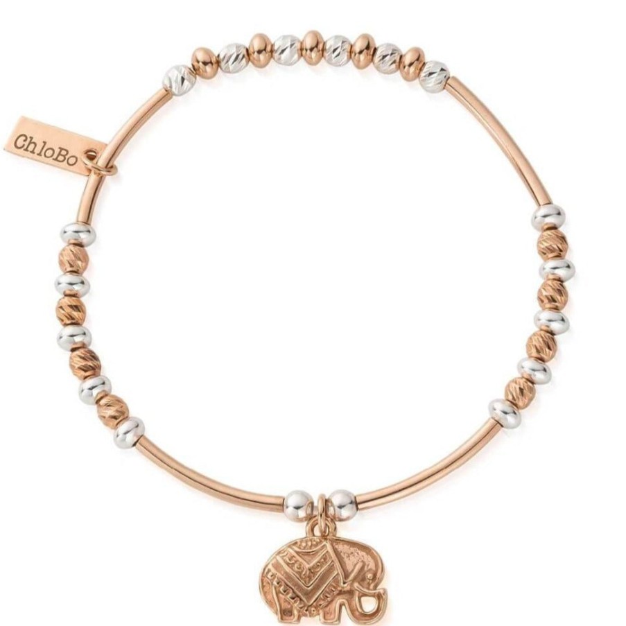 ChloBo Chlobo Decorated Elephant Bracelet - Rose Gold & Silver Wholesale