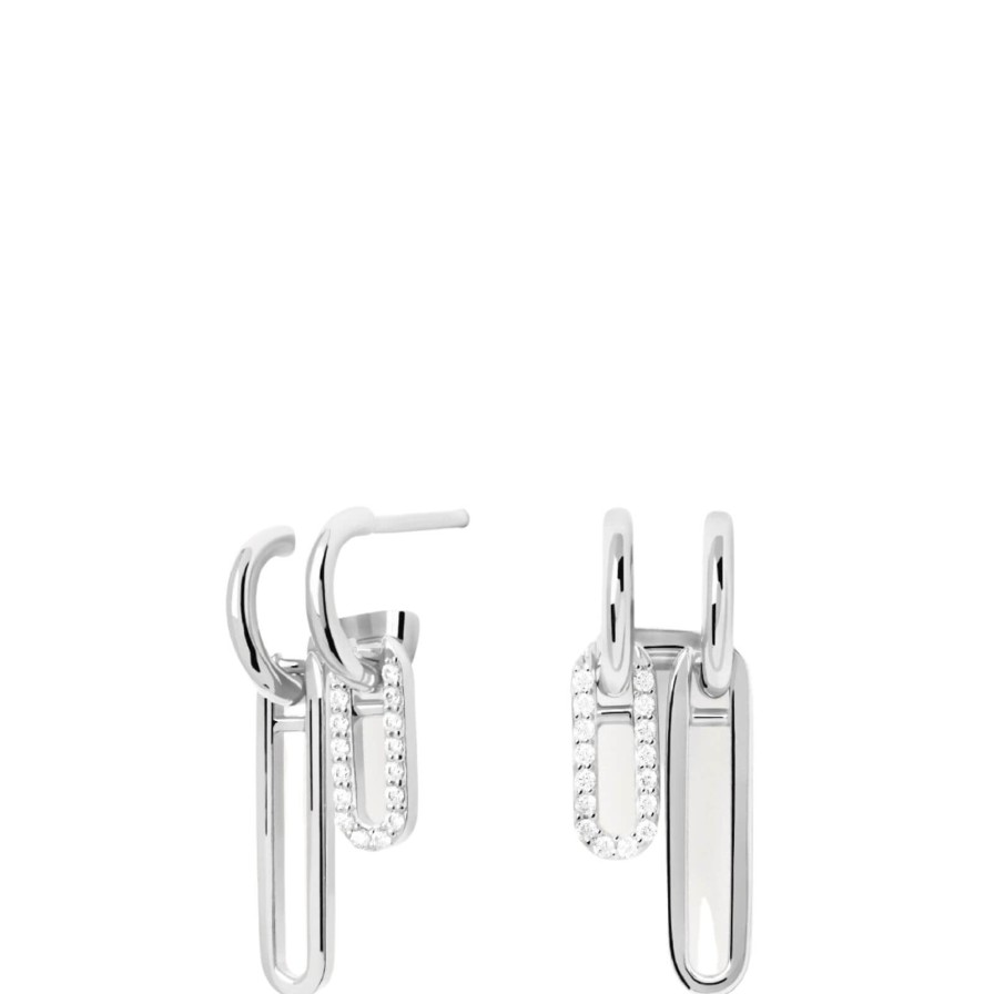 PDPAOLA Pdpaola Nexa Silver Hoop Earrings Online