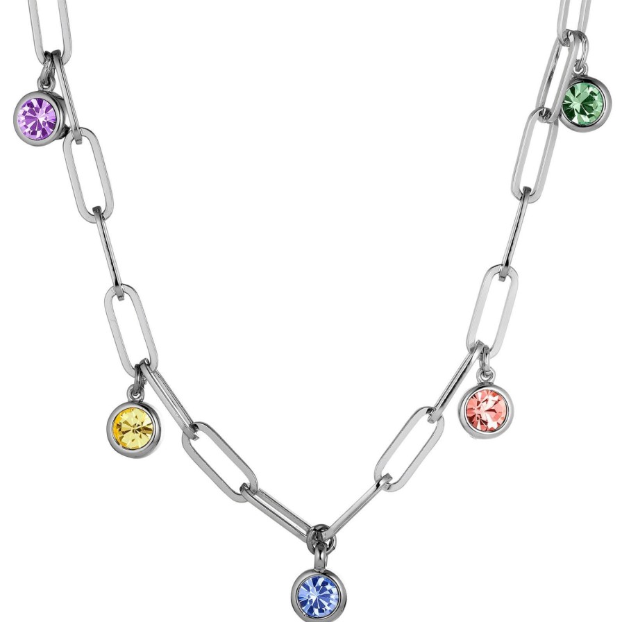 Dyrberg Kern Dyrberg Kern Leona Silver Chain Necklace - Pastel Multi Online