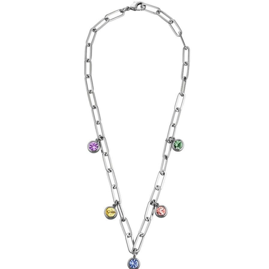 Dyrberg Kern Dyrberg Kern Leona Silver Chain Necklace - Pastel Multi Online