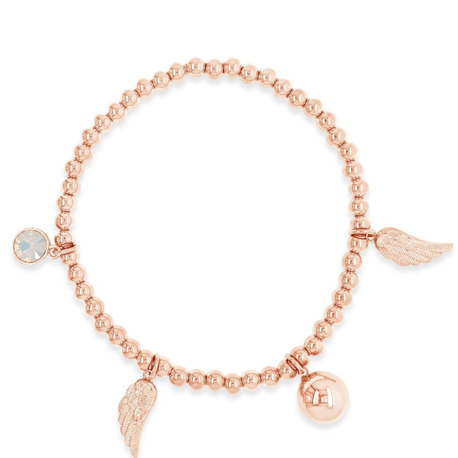 Absolute Absolute Feather Bead Bracelet - Rose Gold & White Opal Clearance