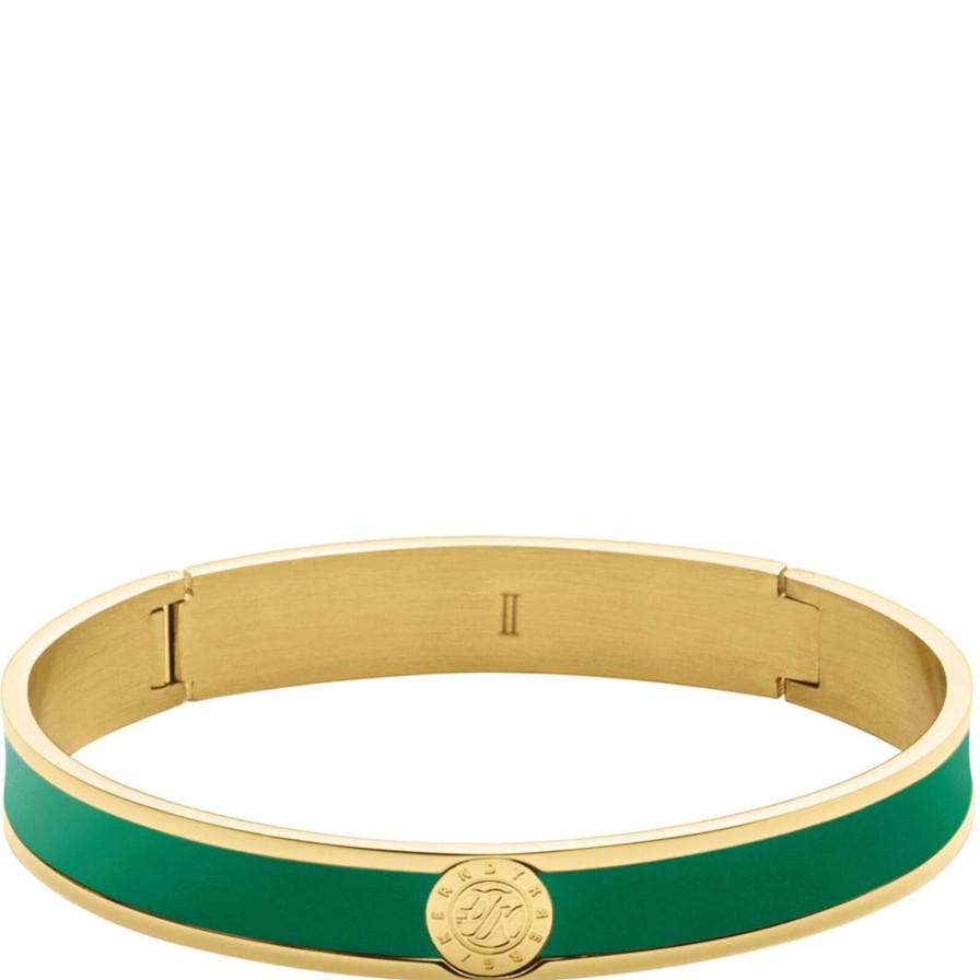 Dyrberg Kern Dyrberg Kern Pennika Gold Bangle - Emerald Green Online