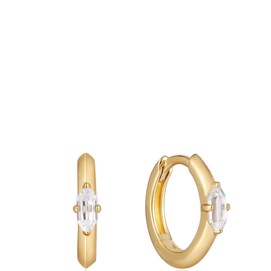 Ania Haie Ania Haie Dance Til Dawn Sparkle Gold Huggie Hoop Earrings Hot