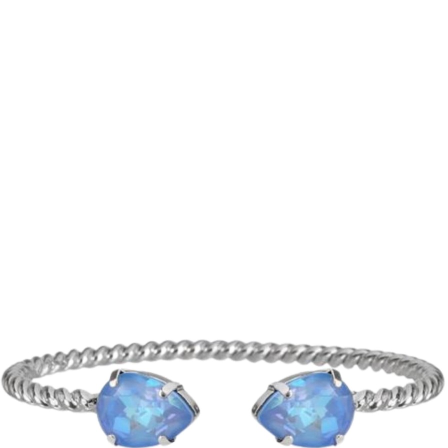 Caroline Svedbom Caroline Svedbom Silver Mini Drop Twist Bangle - Ocean Blue Delite Best