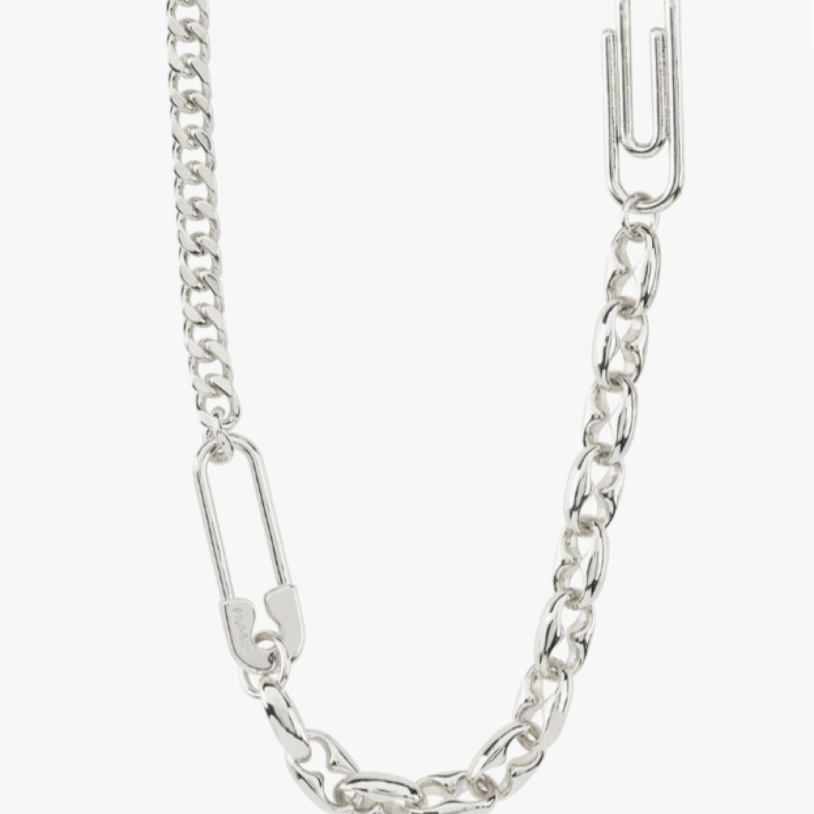 Pilgrim Pilgrim Pace Silver Chunky Safety Pin Necklace Clearance