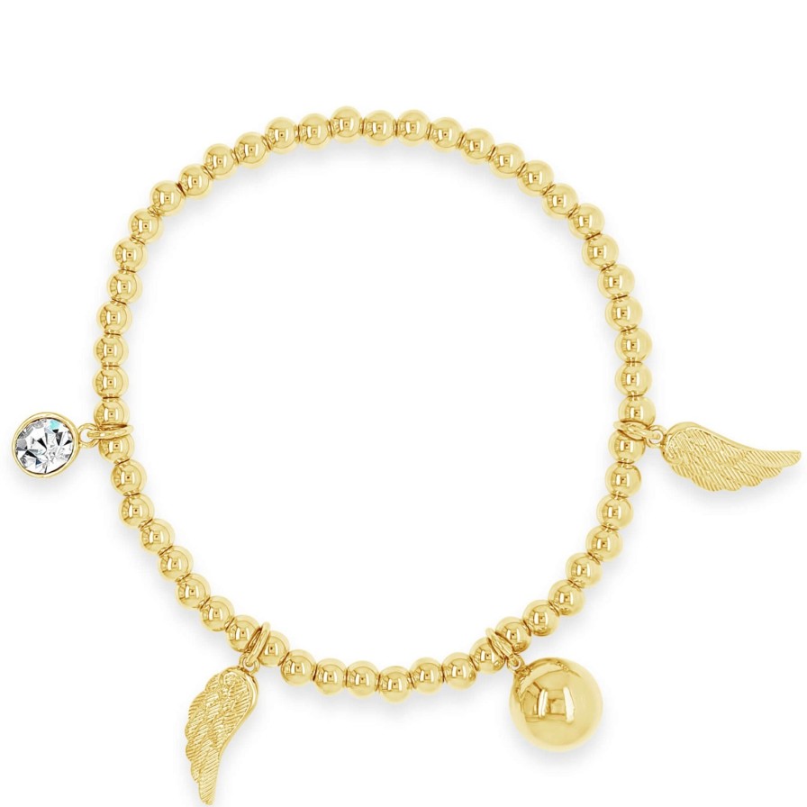 Absolute Absolute Feather Bead Bracelet - Gold Online