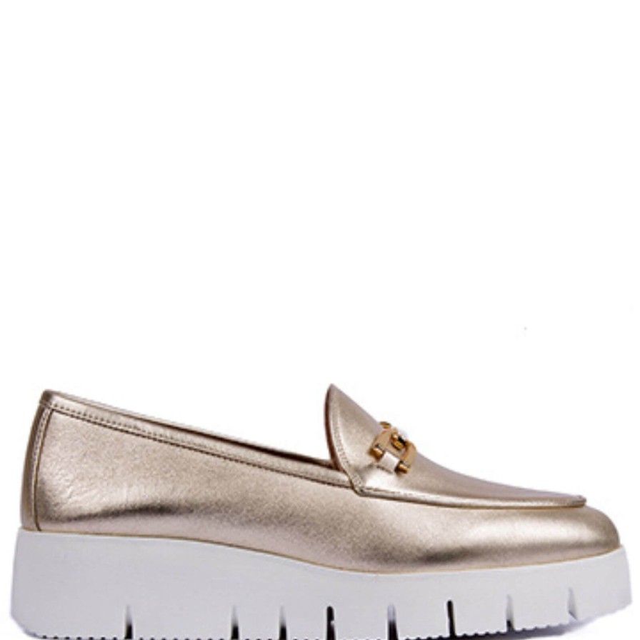 Unisa Unisa Famo Gold Leather Wedge Shoes Hot