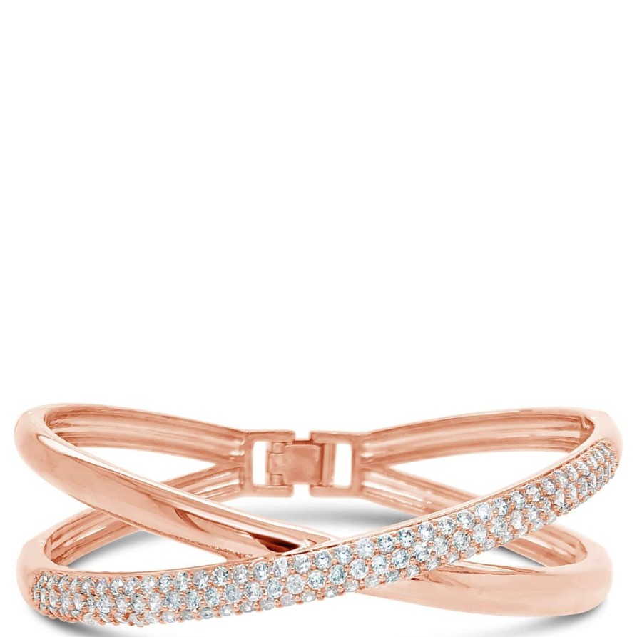 Absolute Absolute Rose Gold Crossover Bangle Wholesale