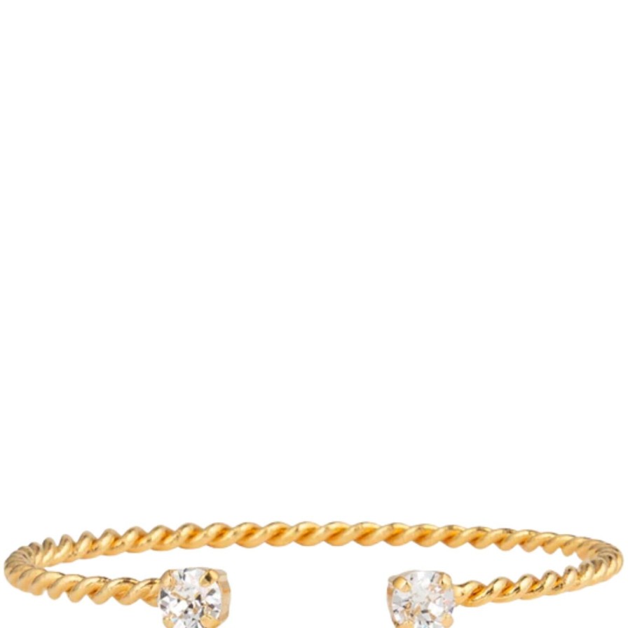 Caroline Svedbom Caroline Svedbom Gold Mini Twisted Bangle - Crystal Wholesale