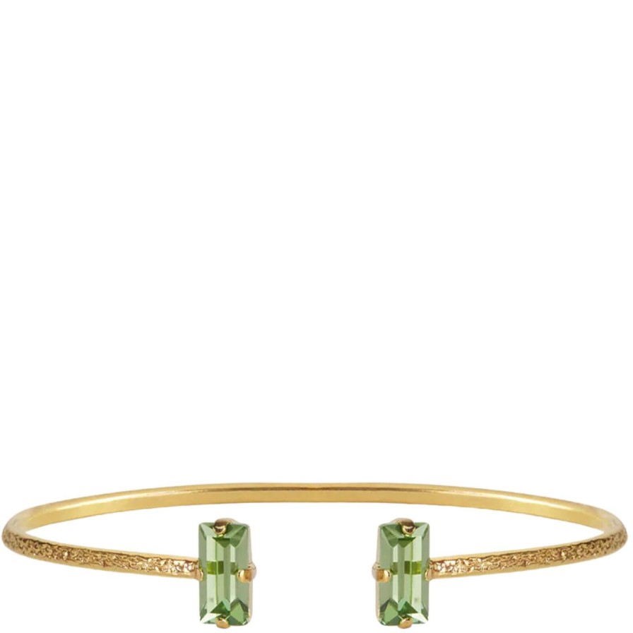 Caroline Svedbom Caroline Svedbom Gold Baguette Bangle - Peridot New