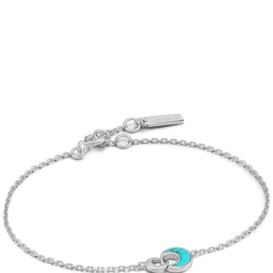 Ania Haie Ania Haie Turning Tides Turquoise Silver Crescent Link Bracelet Online