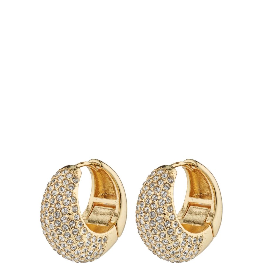 Pilgrim Pilgrim Naomi Gold Chunky Crystal Hoop Earrings Online