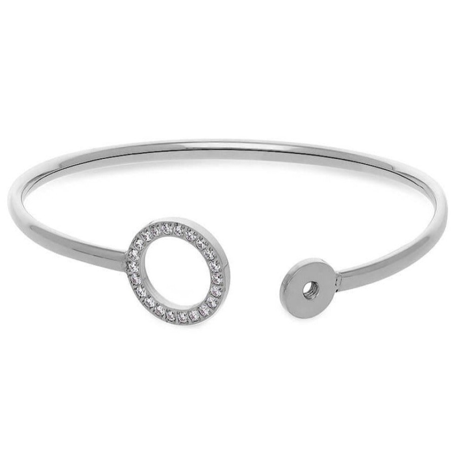 Qudo Qudo Cassine Silver Crystal Bangle Clearance