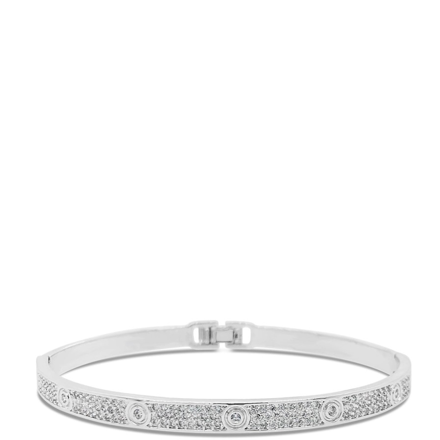 Absolute Absolute Silver Diamante Bangle Wholesale