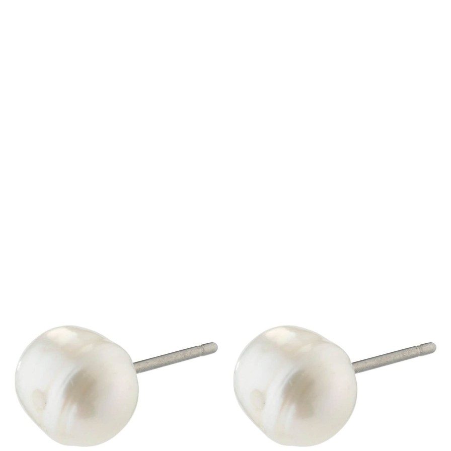 Pilgrim Pilgrim Emory Silver Classic Freshwater Pearl Stud Earrings Clearance