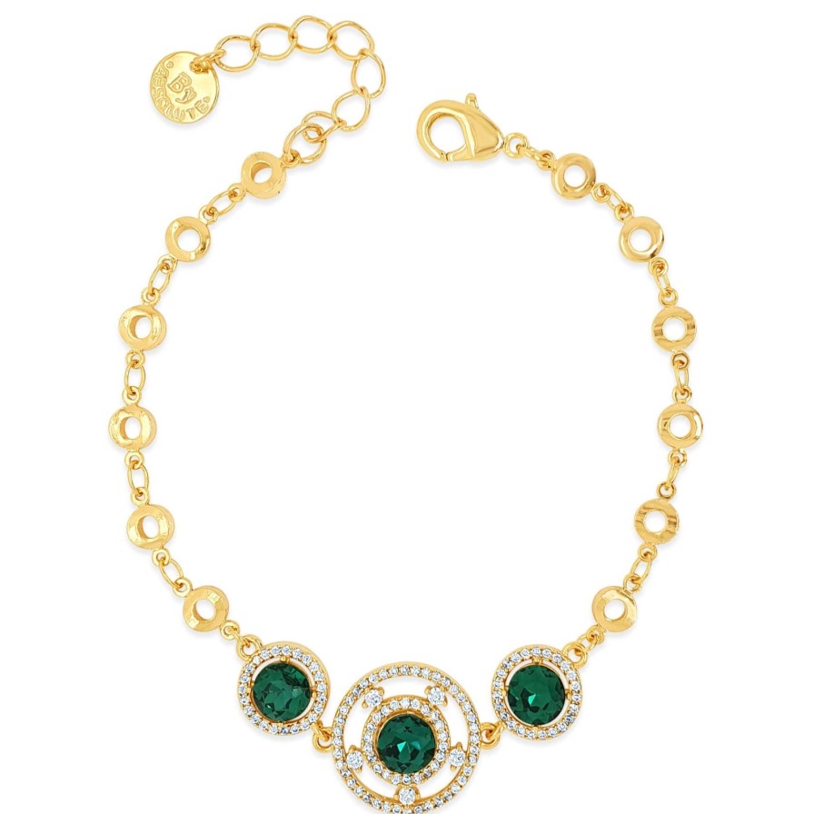 Absolute Absolute Gold & Emerald Green Halo Pendant Bracelet Best