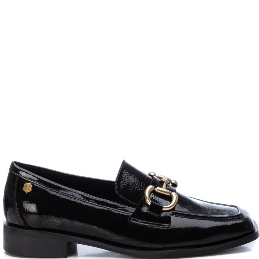 Carmela Carmela Black Patent Leather Square Toe Loafers Online