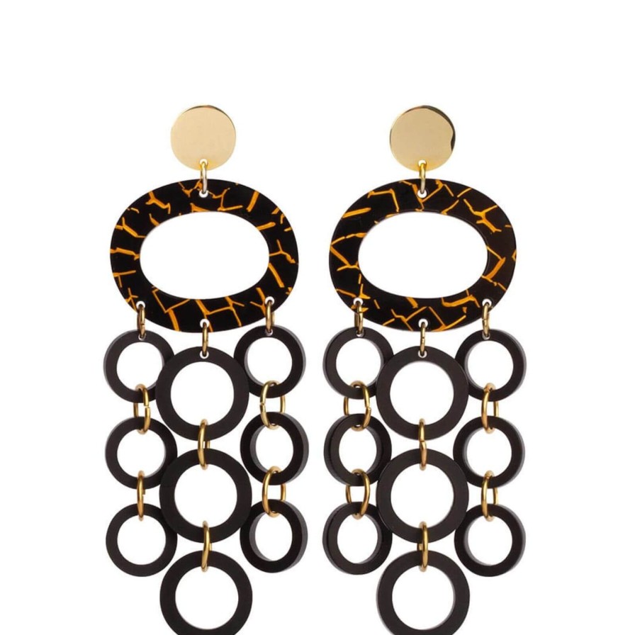 TooLally Toolally Oh What A Night Earrings - Black Crackle Online