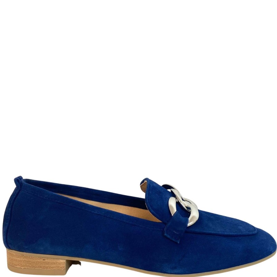 Unisa Unisa Buyo Navy Suede Leather Loafers Hot