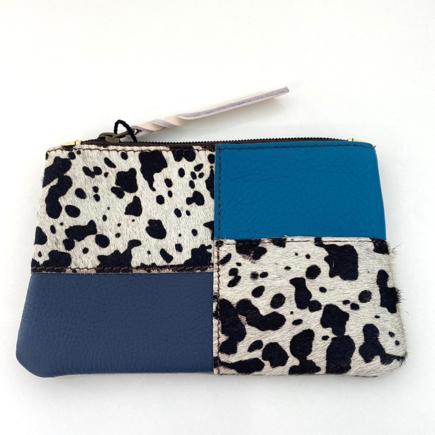 Soruka Soruka Zahra Leather Zip Purse - Cow Print Mix (Assorted) Clearance