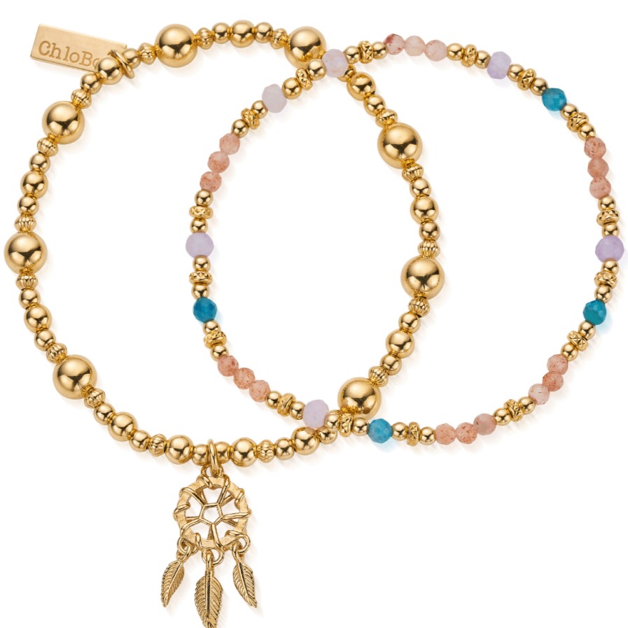 ChloBo Chlobo Dusky Dreams Bracelet Set Of 2 - Gold Hot