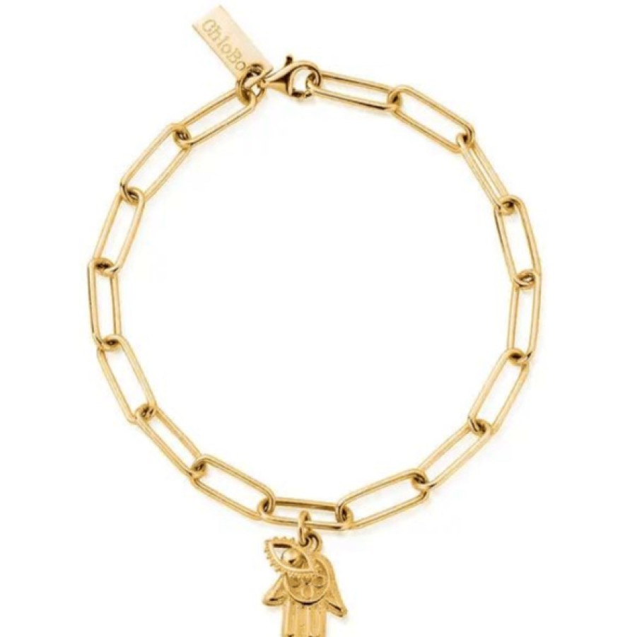 ChloBo Chlobo Link Chain Protection Bracelet - Gold Clearance