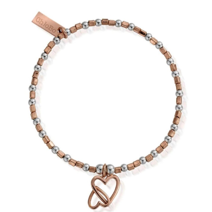 ChloBo Chlobo Interlocking Love Heart Bracelet - Two Tone Hot