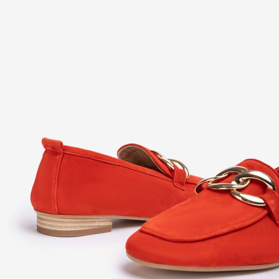 Unisa Unisa Buyo Red Suede Leather Loafers Clearance