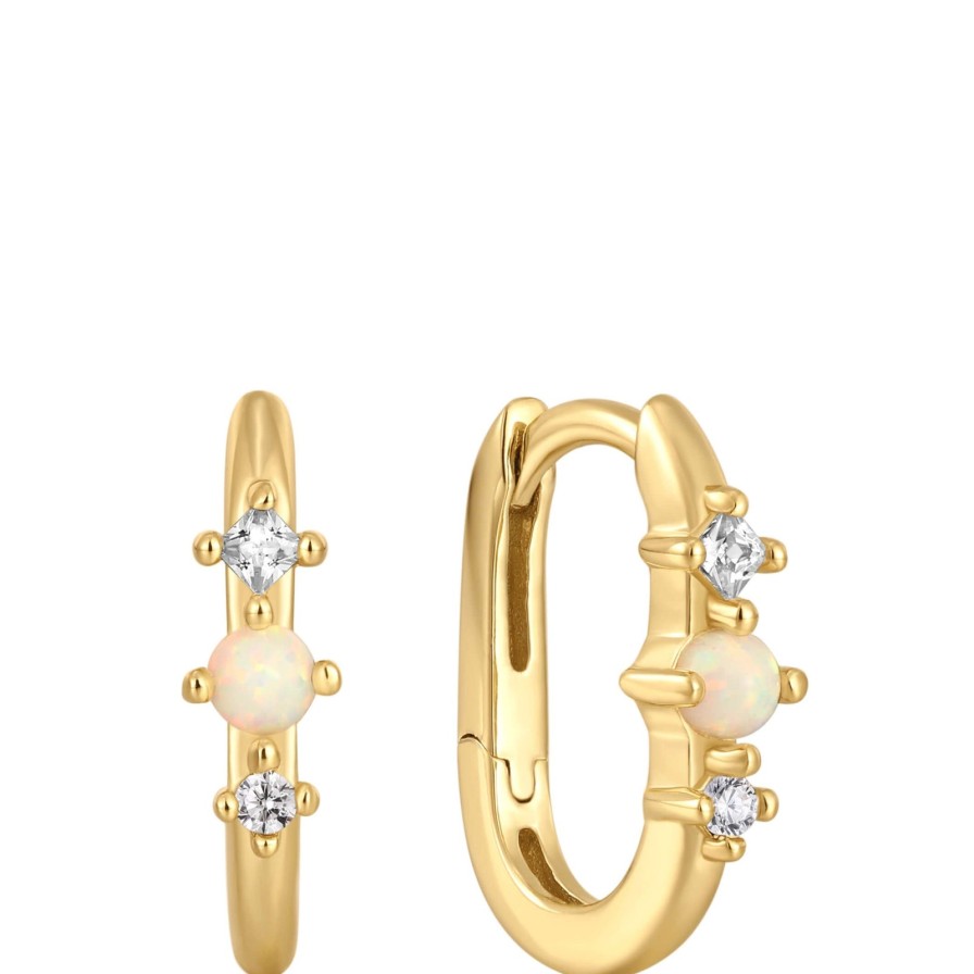 Ania Haie Ania Haie Kyoto Opal Gold Huggie Hoop Earrings Online