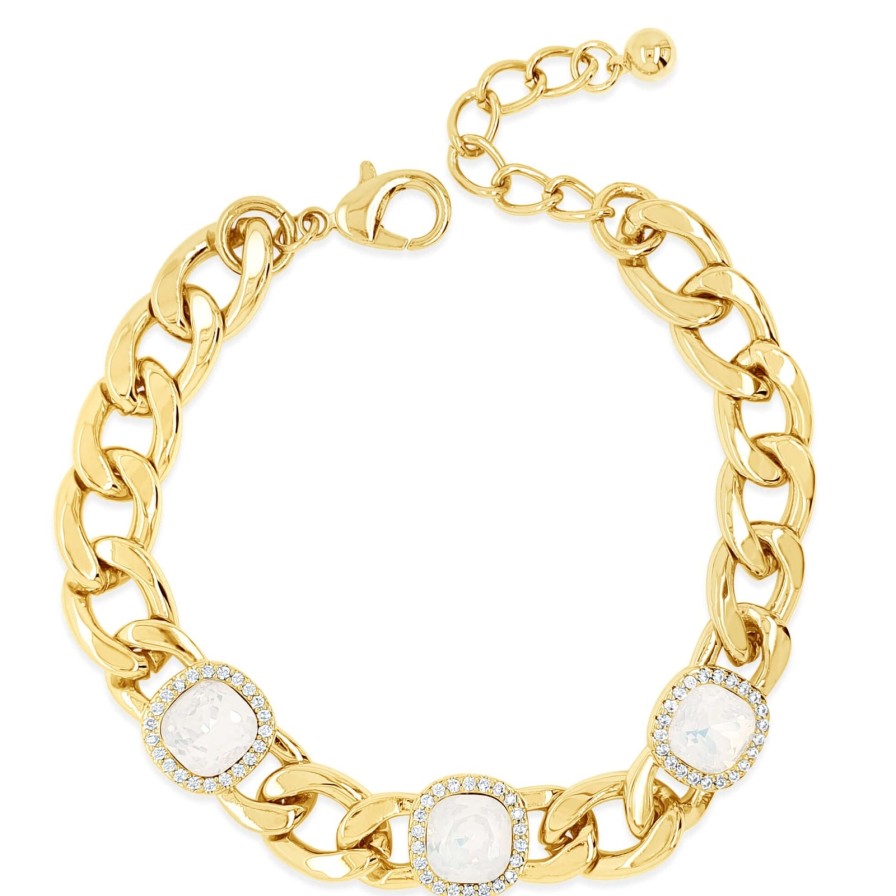 Absolute Absolute Gold & Opal Curb Chain Bracelet Hot