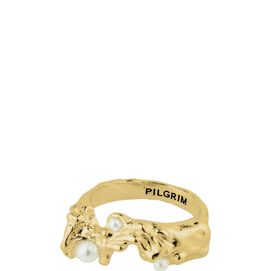 Pilgrim Pilgrim Raelynn Gold Pearl Ring Clearance