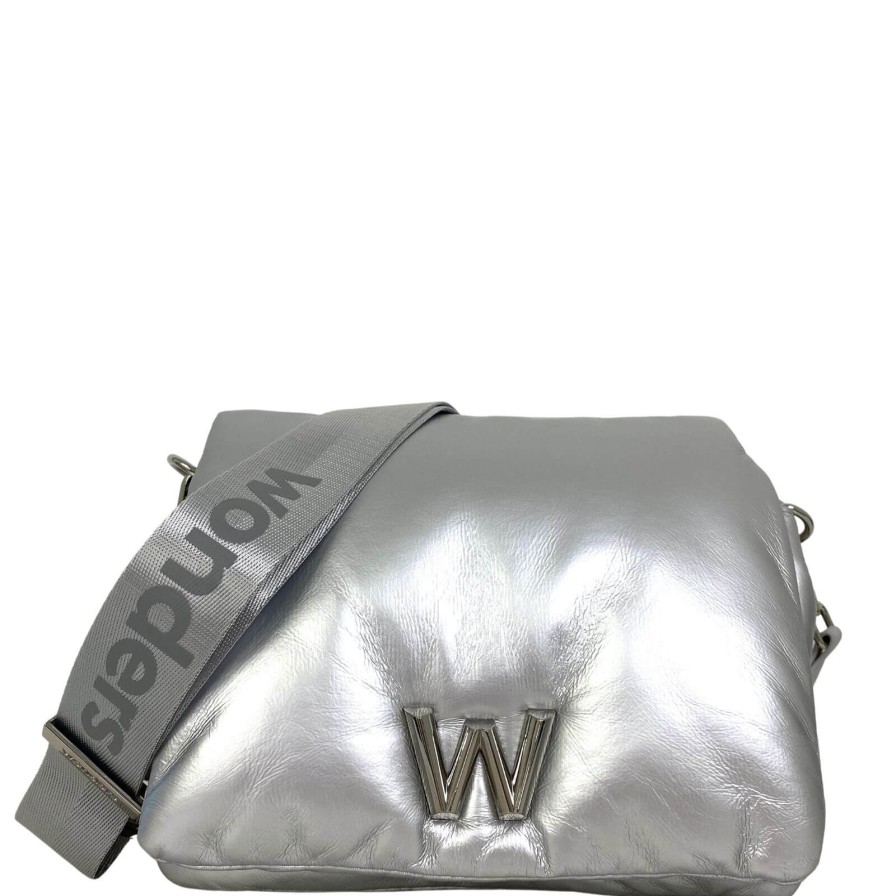 Wonders Wonders Silver Padded Crossbody Bag Hot