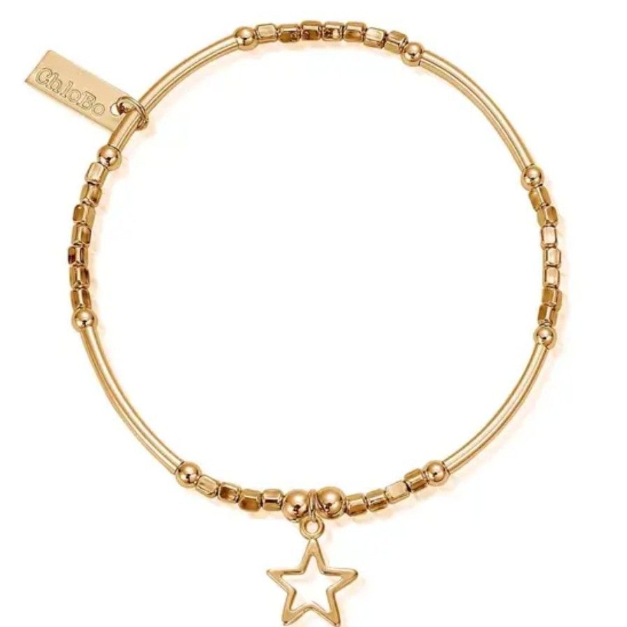 ChloBo Chlobo Cube Open Star Bracelet - Gold Wholesale