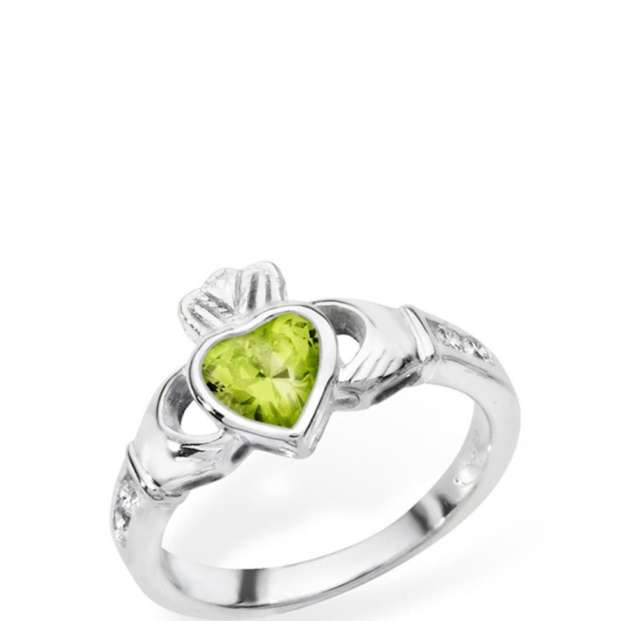 Bejeweled At Soul Sterling Silver Claddagh Birthstone Ring - August Best