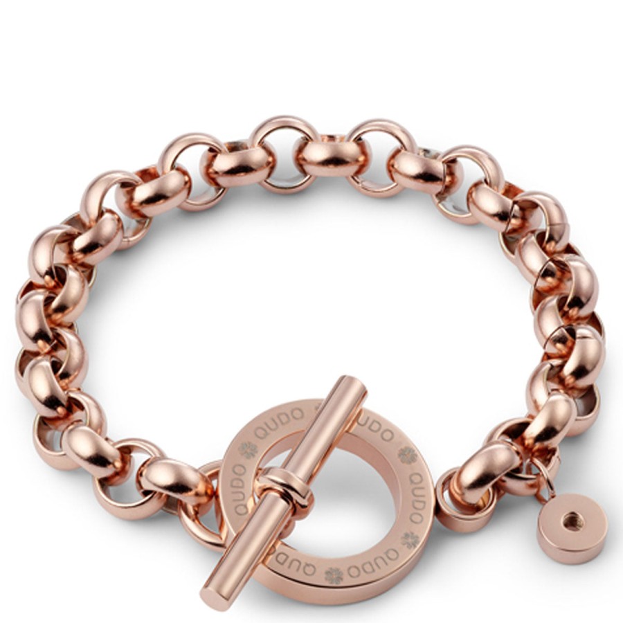 Qudo Qudo Ceccano Rose Gold Bracelet - 23Cm Clearance