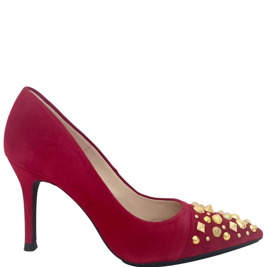 Lodi Lodi Sompo Deep Pink Suede Studded Stilettos Online