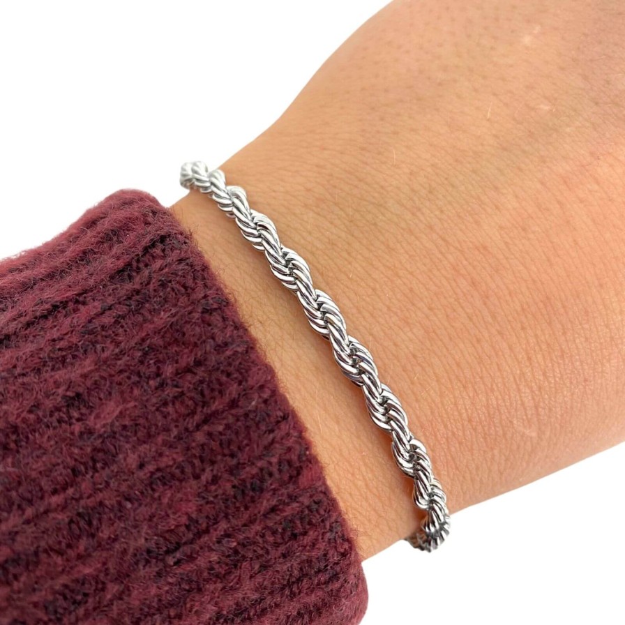 Rebecca My World Rebecca My World Silver Twisted Rope Chain Bracelet Clearance