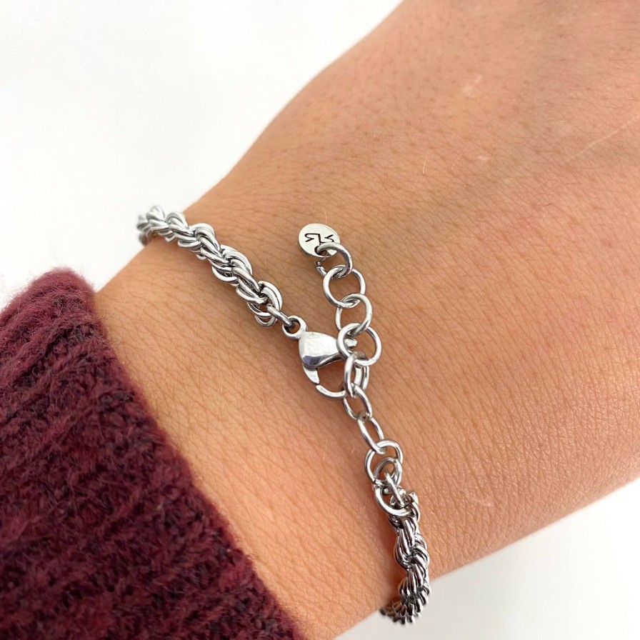 Rebecca My World Rebecca My World Silver Twisted Rope Chain Bracelet Clearance