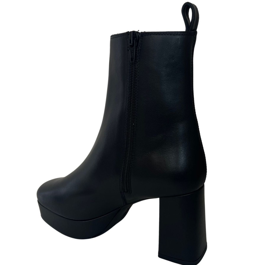 Unisa Unisa Marlow Black Leather Platform Boots Clearance