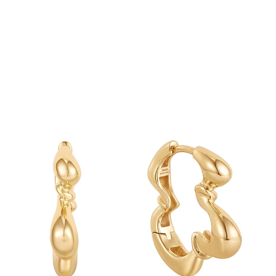 Ania Haie Ania Haie Taking Shape Gold Twisted Wave Huggie Hoop Earrings Online