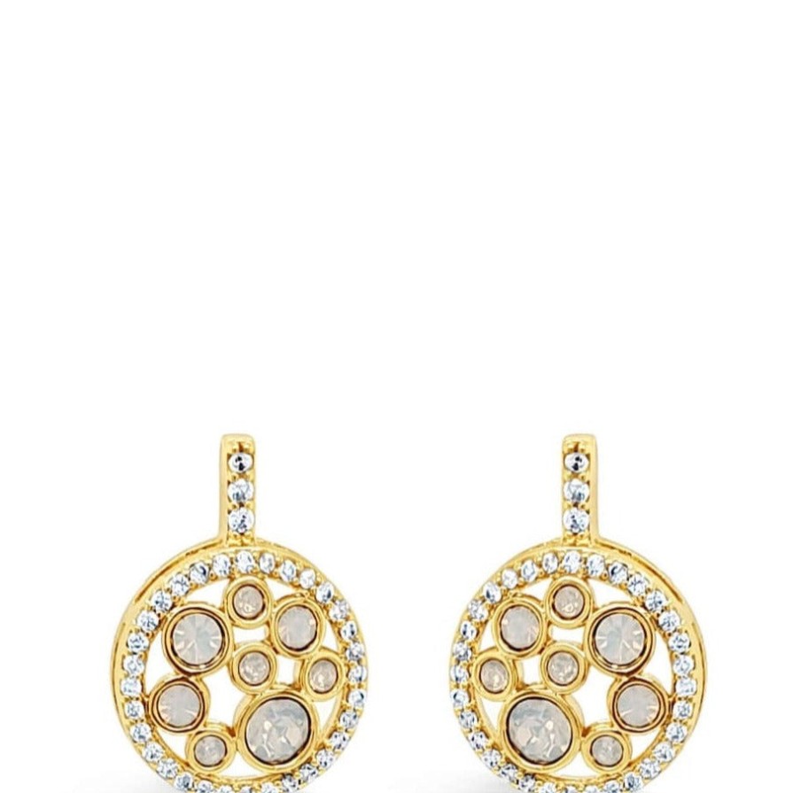 Absolute Absolute Gold & Opal Design Drop Earrings Wholesale