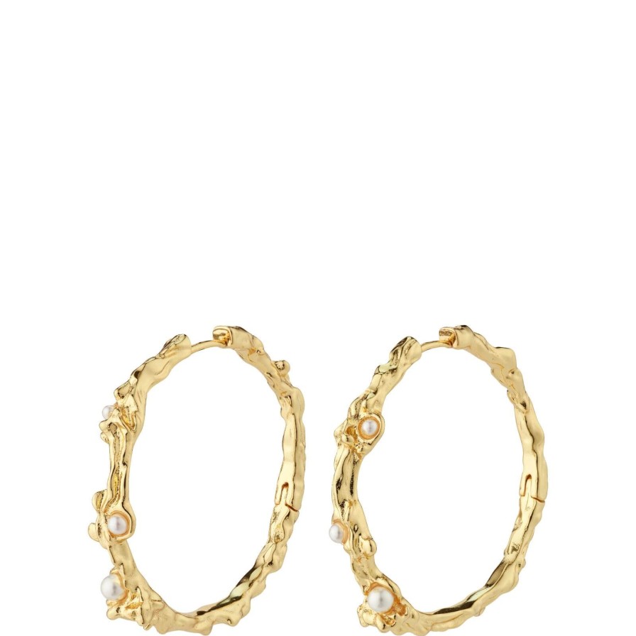 Pilgrim Pilgrim Raelynn Gold Pearl Hoop Earrings Hot