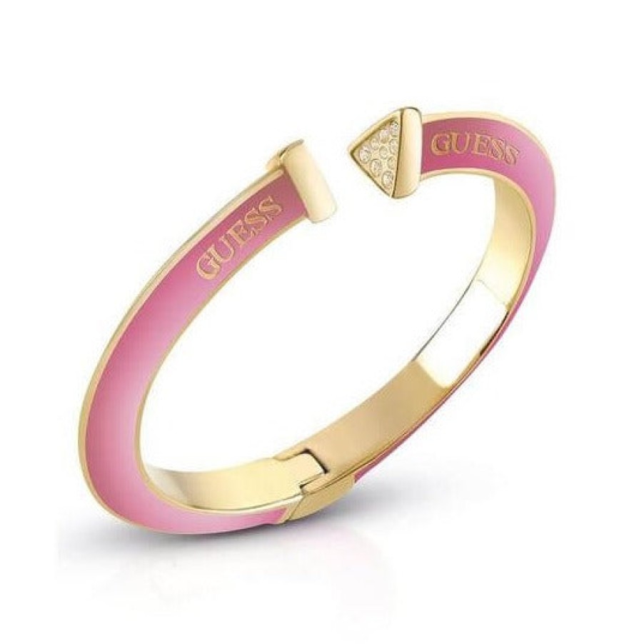 Guess Guess Gold & Pink Hoops Don'T Lie Crystal Bangle Hot