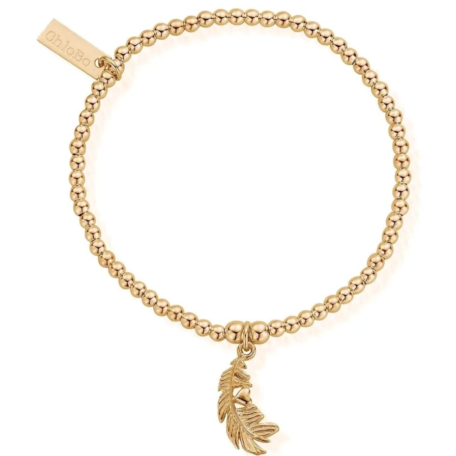 ChloBo Chlobo Heart In Feather Bracelet - Gold Wholesale