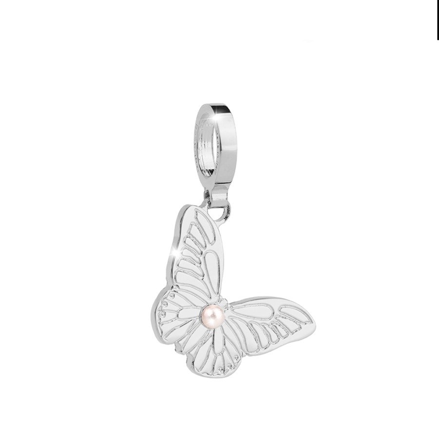 Rebecca My World Rebecca My World Silver Butterfly Pearl Charm Best